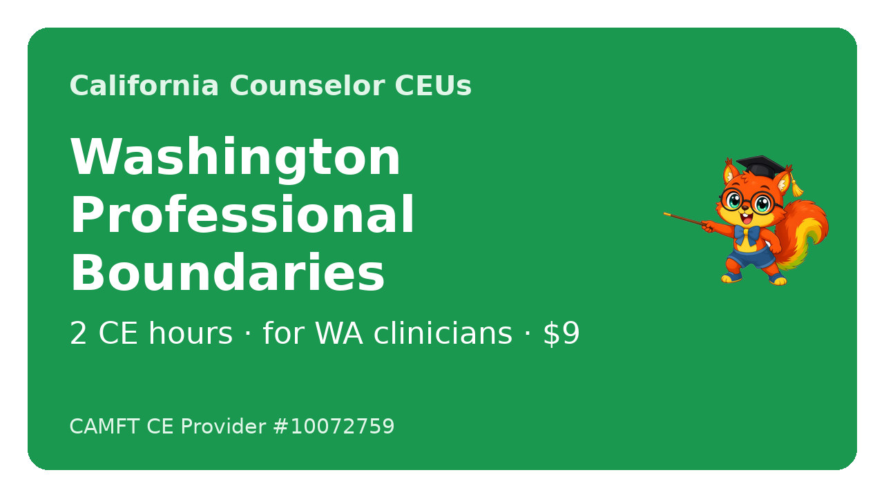 Washington Professional Boundaries: 2 CE Hours course cover